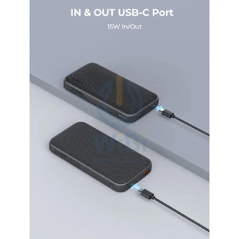 AUKEY PB Y46 Spark Go Fast Charging Power Bank 15W / 10,000mAh / USB A / USB C / Grey Accessories > Power Bank