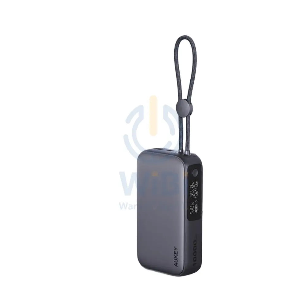 AUKEY PB Y47 Spark Sling Power Bank with Built in USB C Cable 30W / 10,000mAh / USB C / Grey Accessories > Power Bank