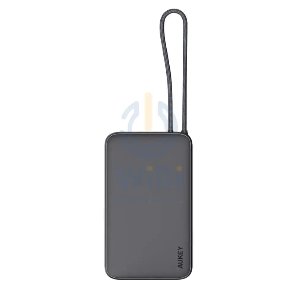 AUKEY PB Y53 Spark Sling Lite Slim Power Bank with Buit in USB C Cable 15W / 10,000mAh / USB C / Grey Accessories >