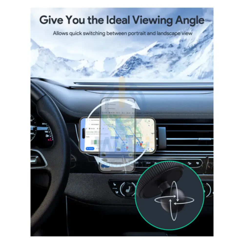 AUKEY Qi2 Wireless Car Vent Charging Mount Holder 15W / Black Accessories > Mobiles & Tablets > Mobiles > Mobile Holder