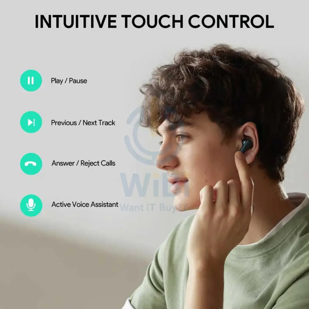 سماعات الأذن AUKEY True لاسلكي مع ANC - 5.2 / 10 م / أبيض اكسسوارات الصوت > سماعات الرأس