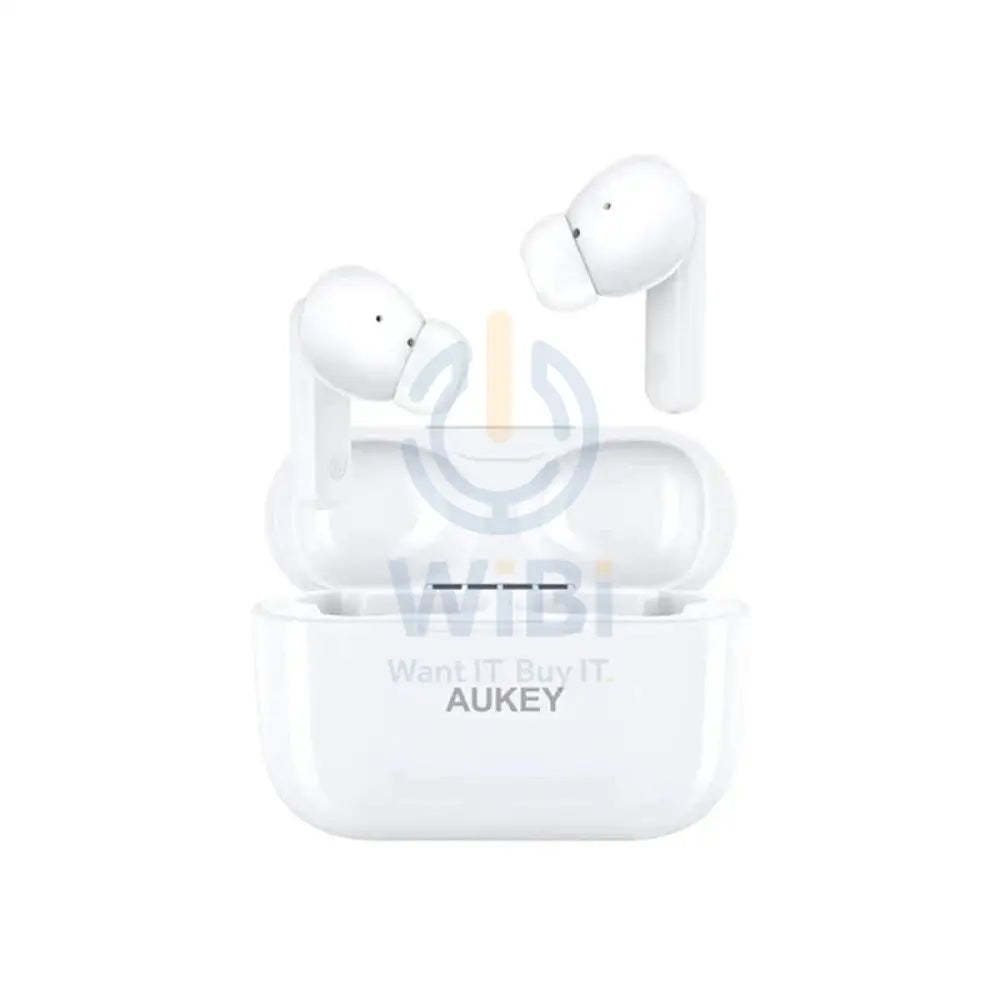 سماعات الأذن AUKEY True لاسلكي مع ANC - 5.2 / 10 م / أبيض اكسسوارات الصوت > سماعات الرأس