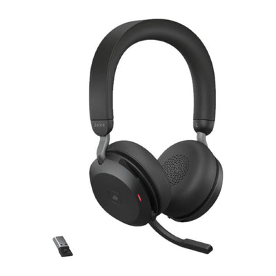 Jabra Evolve2 75 MS Stereo USB-A Headphone with Charging Stand - Wireless / Black