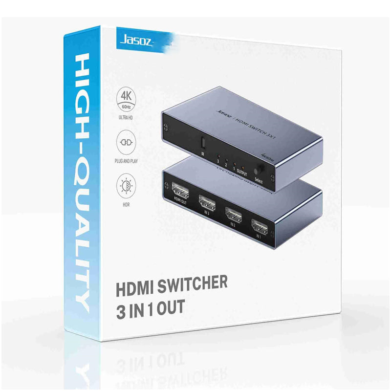 Jasoz T-G179 3-in-1 HDMI Switch - 4K@60Hz / Deep Space Grey