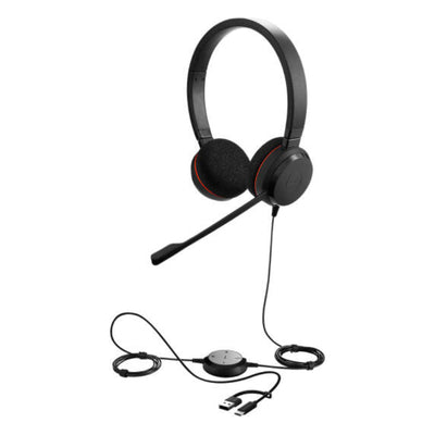 Jabra Evolve 20 MS Stereo Headphone - Wired / USB-C/A / Black