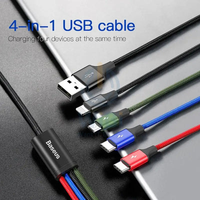 Baseus 4 in 1 Cable - 2x Lightning / USB-C / Micro USB - Cable Accessories > Cables & Converters > Cables