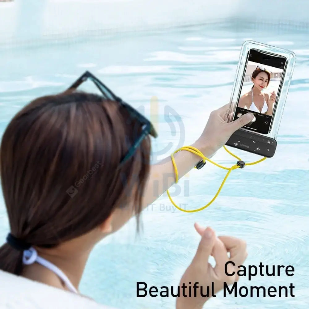 Baseus 7.2 Inches Waterproof Bag Universal Mobile Phone - Yellow Accessories > Mobiles & Tablets