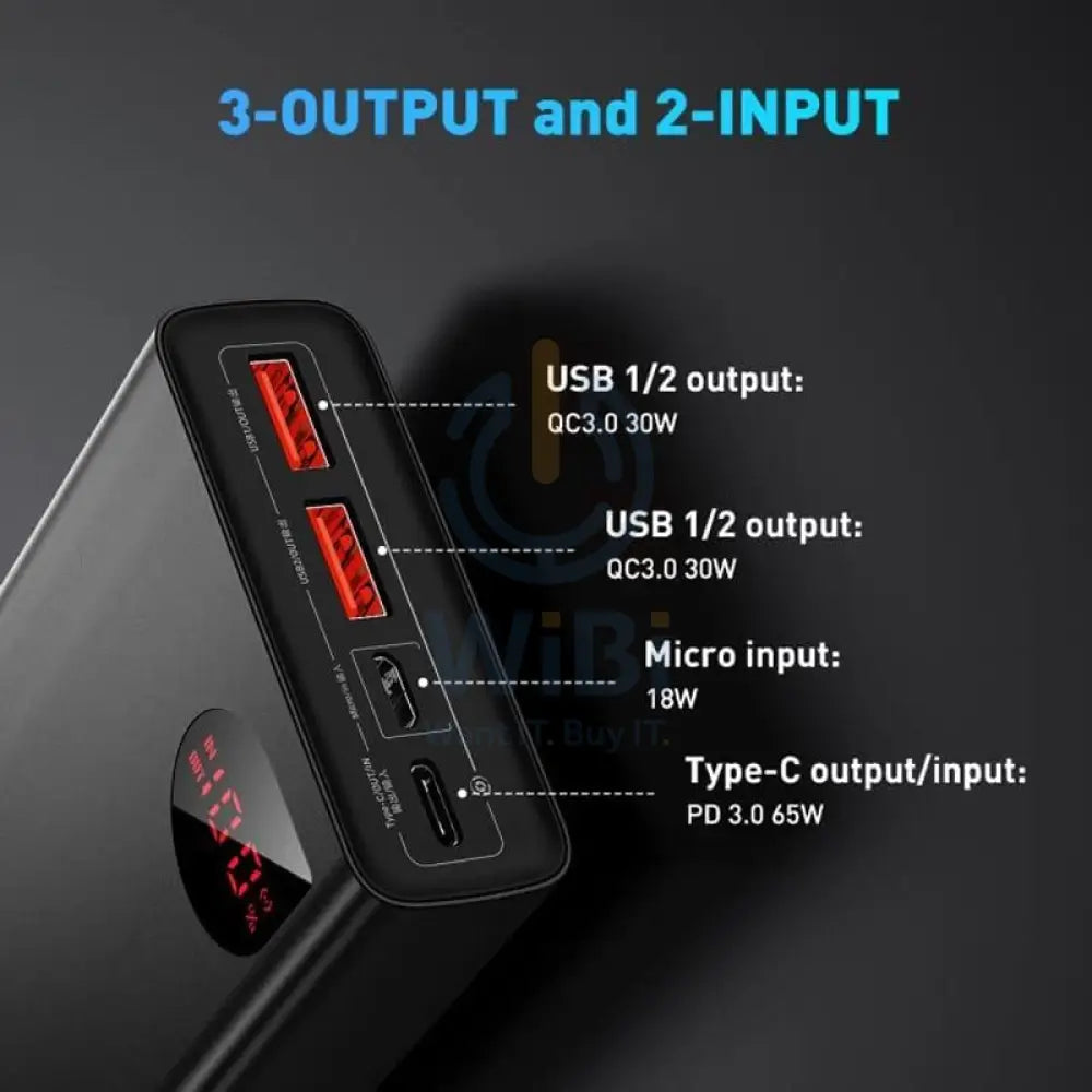 Baseus Adaman Power Bank - 20000mAh / Black Accessories > Power Bank