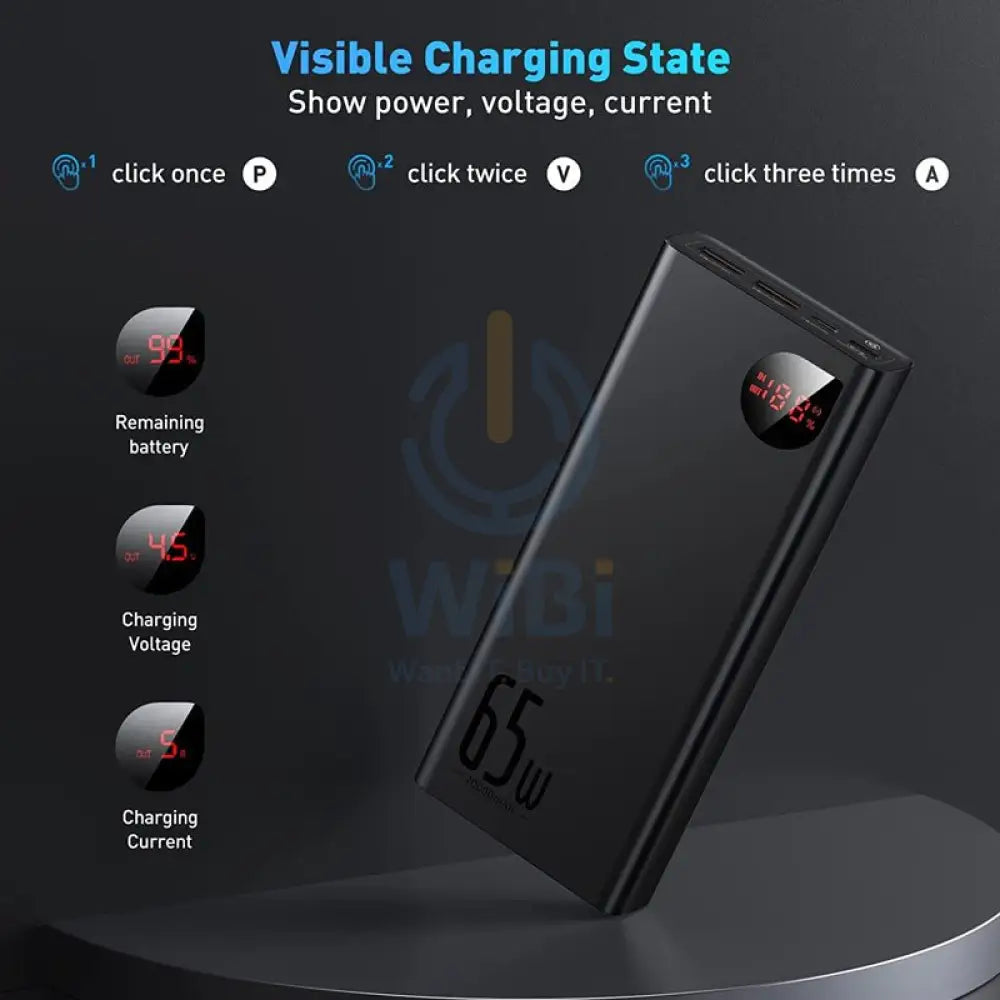Baseus Adaman Power Bank - 20000mAh / Black Accessories > Power Bank