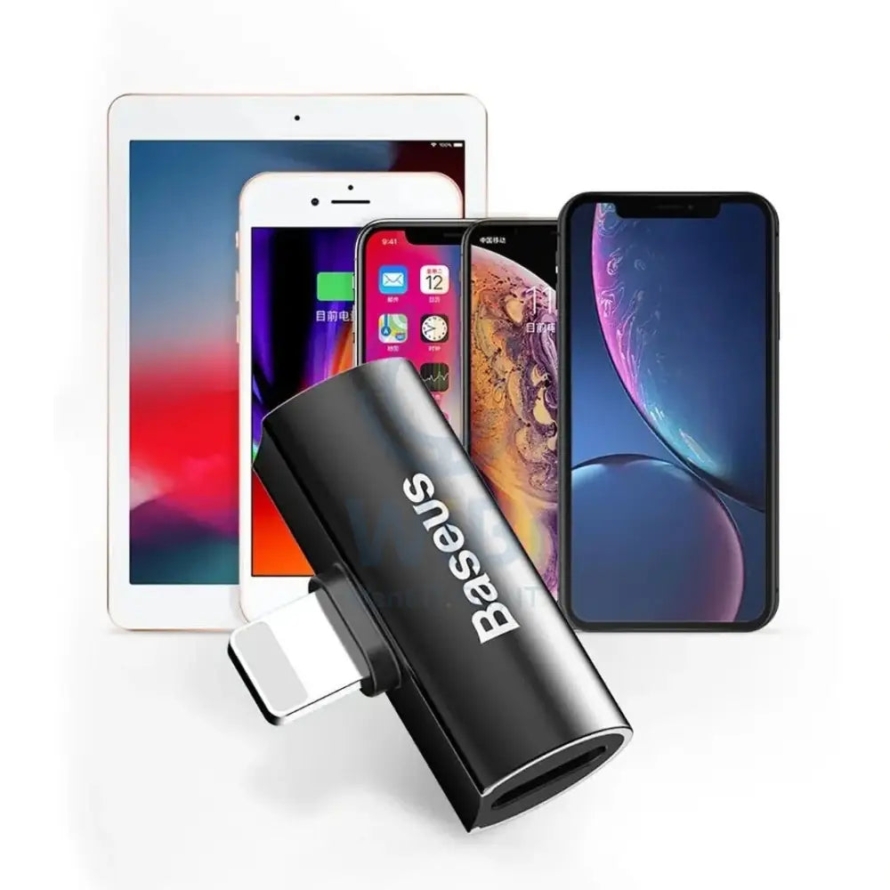 Baseus Audio Converter L46 Adapter from Lightning to 2x Lightning port – Black Accessories > Cables & Converters >