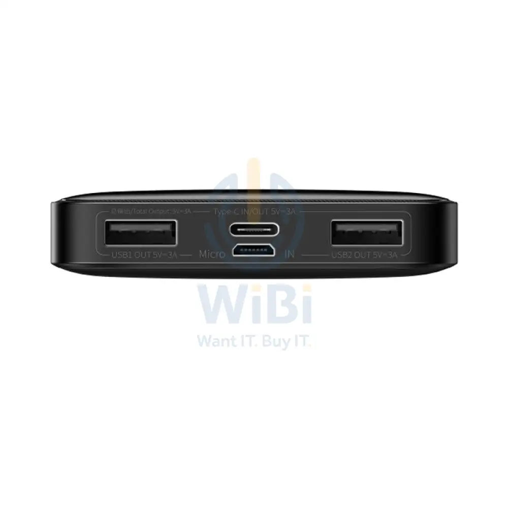 Baseus Bipow Digital Display Power Bank - 10000mAh / USB / Micro / Type-C - Black Accessories > Power Bank