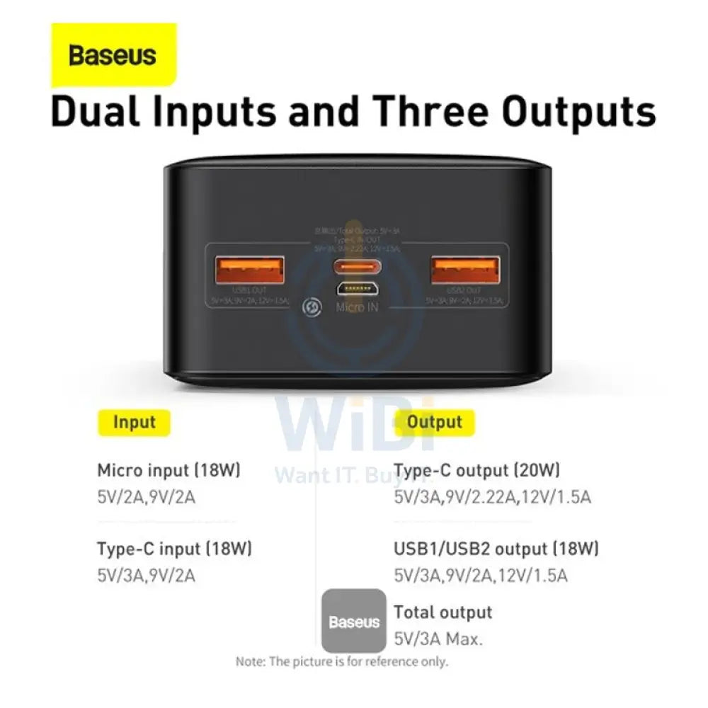 Baseus BiPow Digital Display Power Bank - 30000mAh / 20W / Black Accessories > Power Bank > Offer Zone