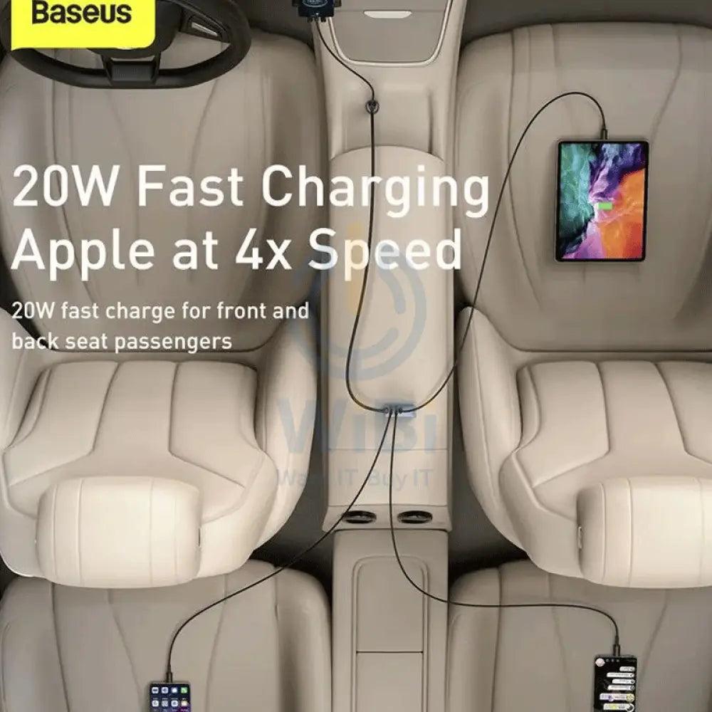 Baseus Car Charger - 2 x USb / 2 x Type-C - 120W / Gray Accessories > Power Adapters