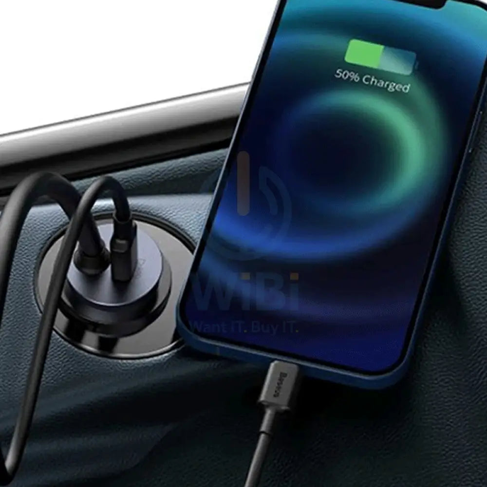 Baseus Car Charger - 2 x USb / 2 x Type-C - 120W / Gray Accessories > Power Adapters