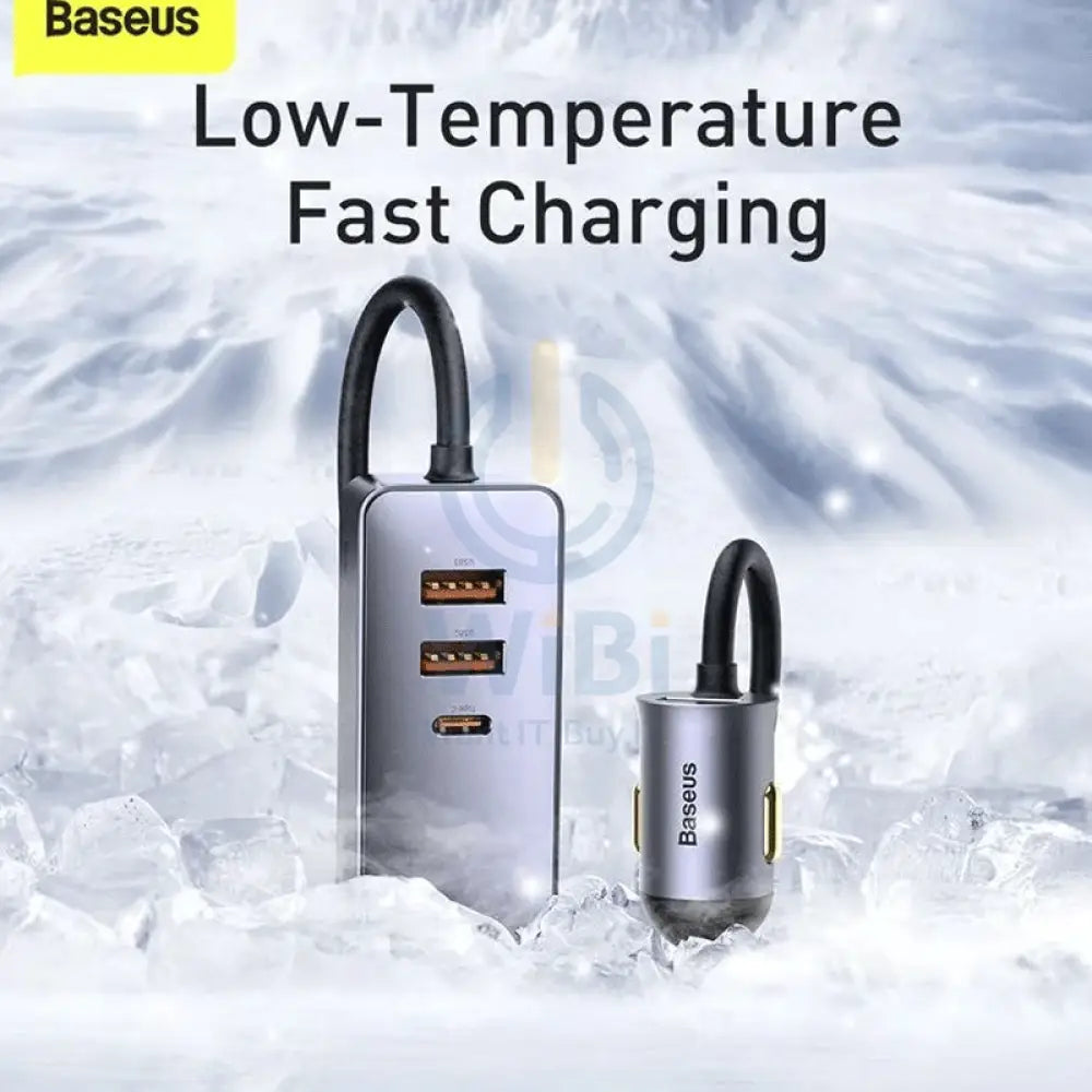 Baseus Car Charger - 2 x USb / 2 x Type-C - 120W / Gray Accessories > Power Adapters