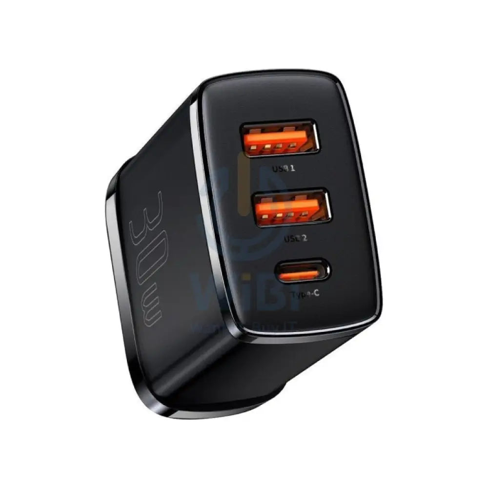 Baseus Compact Fast Charger 2U + C 30W UK - Black Accessories > Power Adapters