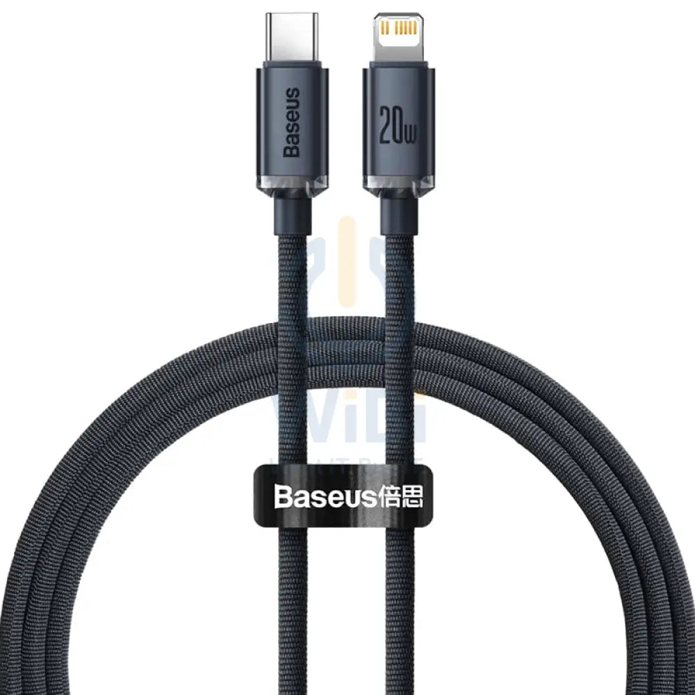 Baseus Crystal Shine Cable Type-C To Lightning Fast Charging Cable - 20W / 1.2M / Black Accessories > Cables &
