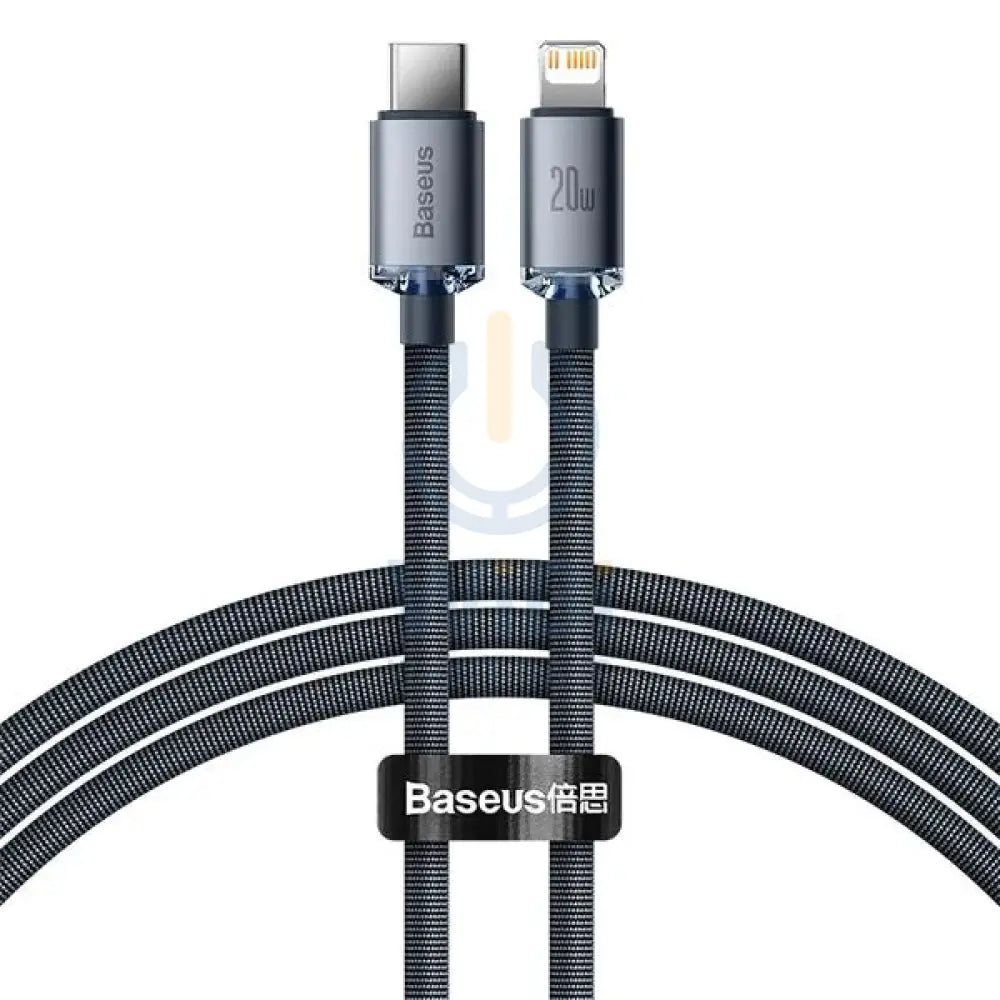 Baseus Crystal Shine Cable Type-C To Lightning Fast Charging Cable - 20W / 2M / Black Accessories > Cables & Converters