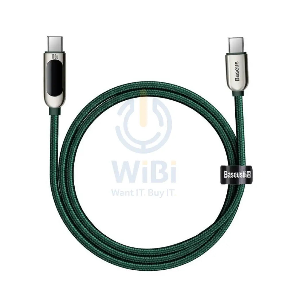 Baseus Display Fast Charging Data Cable Type-C to Type-C 100W 1m - Green Accessories > Cables & Converters > Cables >