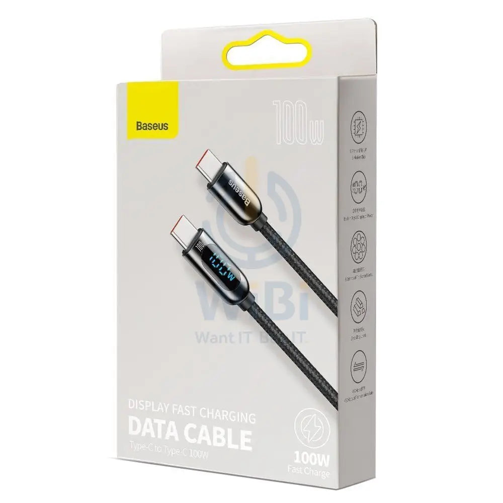 Baseus Display Fast Charging Data Cable Type-C to Type-C - 100W / 2m / Black Accessories > Cables & Converters > Cables