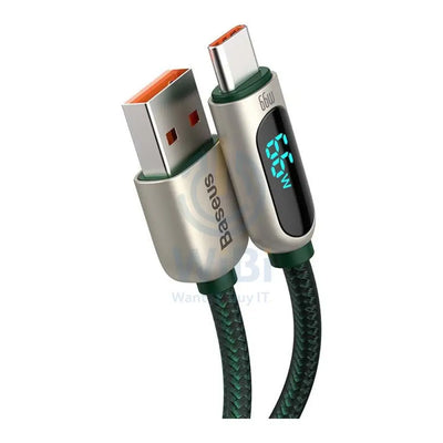 Baseus Display Fast Charging Data Cable - USB / Type-C / 66W / 1 Meter / Green Accessories > Cables & Converters >