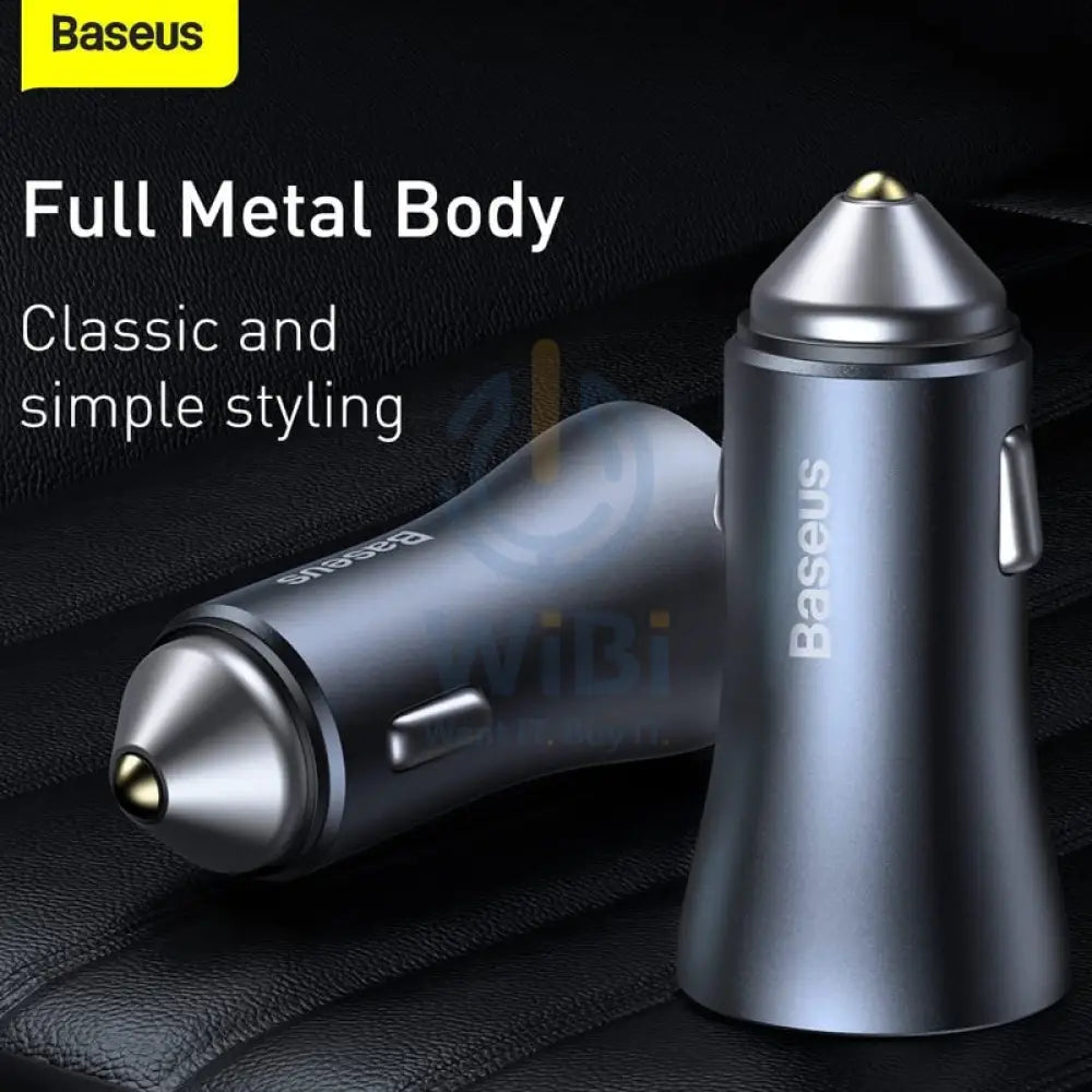 Baseus Golden Contactor Pro Car Charger USB and Type C - 40W / Black