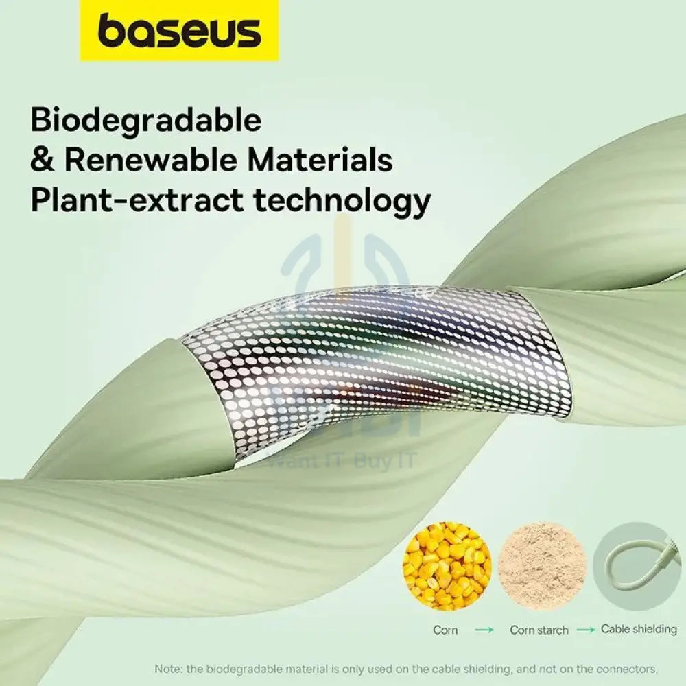 Baseus Habitat Series Fast Charging USB-A to Lightning Cable 2M - Natural Green Accessories > Cables & Converters >