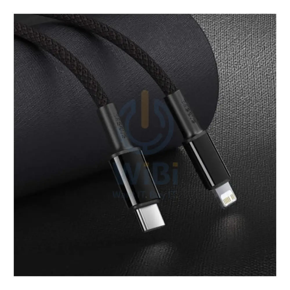 Baseus High Density Braided Fast Charging Data Cable - USB-C To Lightning / 2 Meters / Black