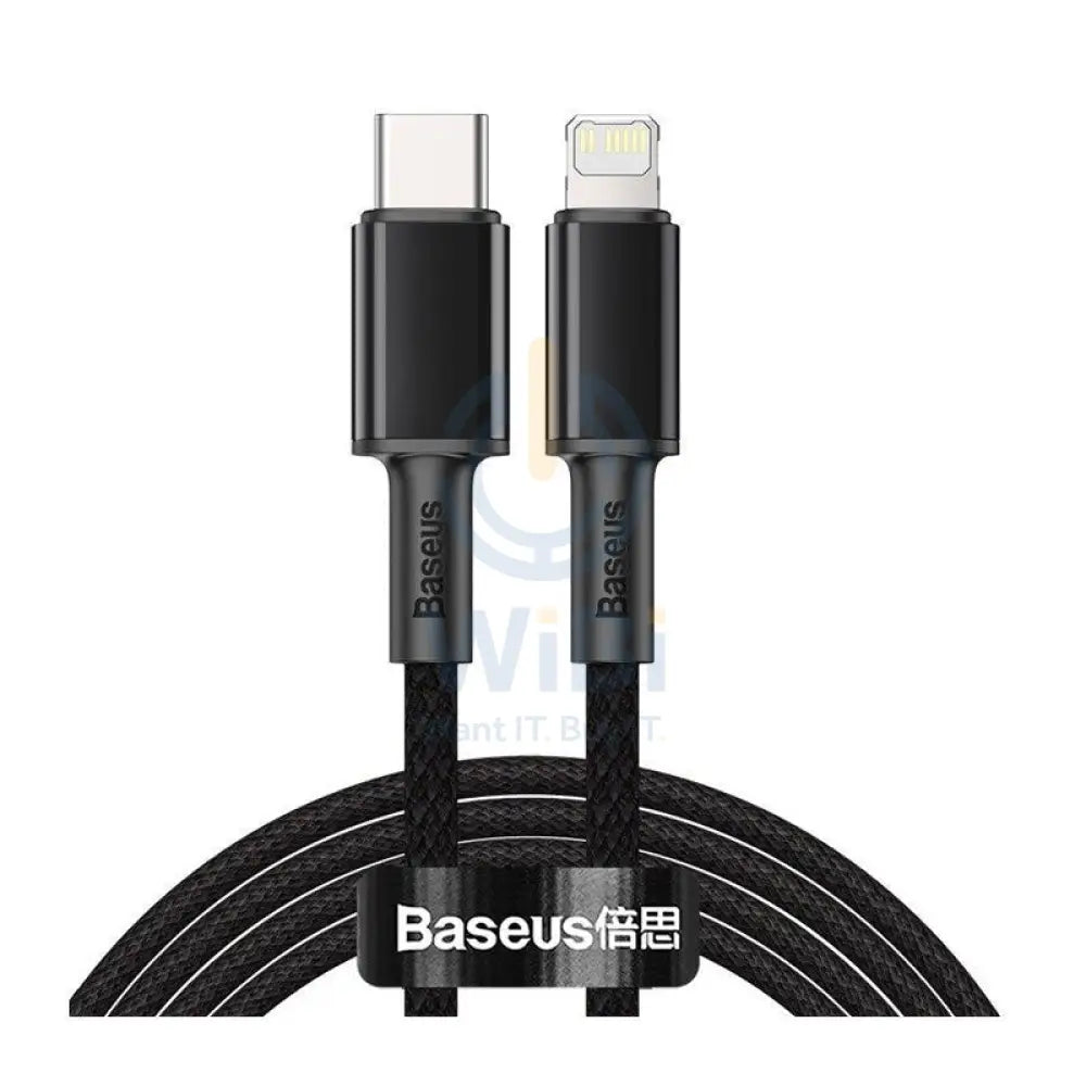 Baseus High Density Braided Fast Charging Data Cable - USB-C To Lightning / 2 Meters / Black