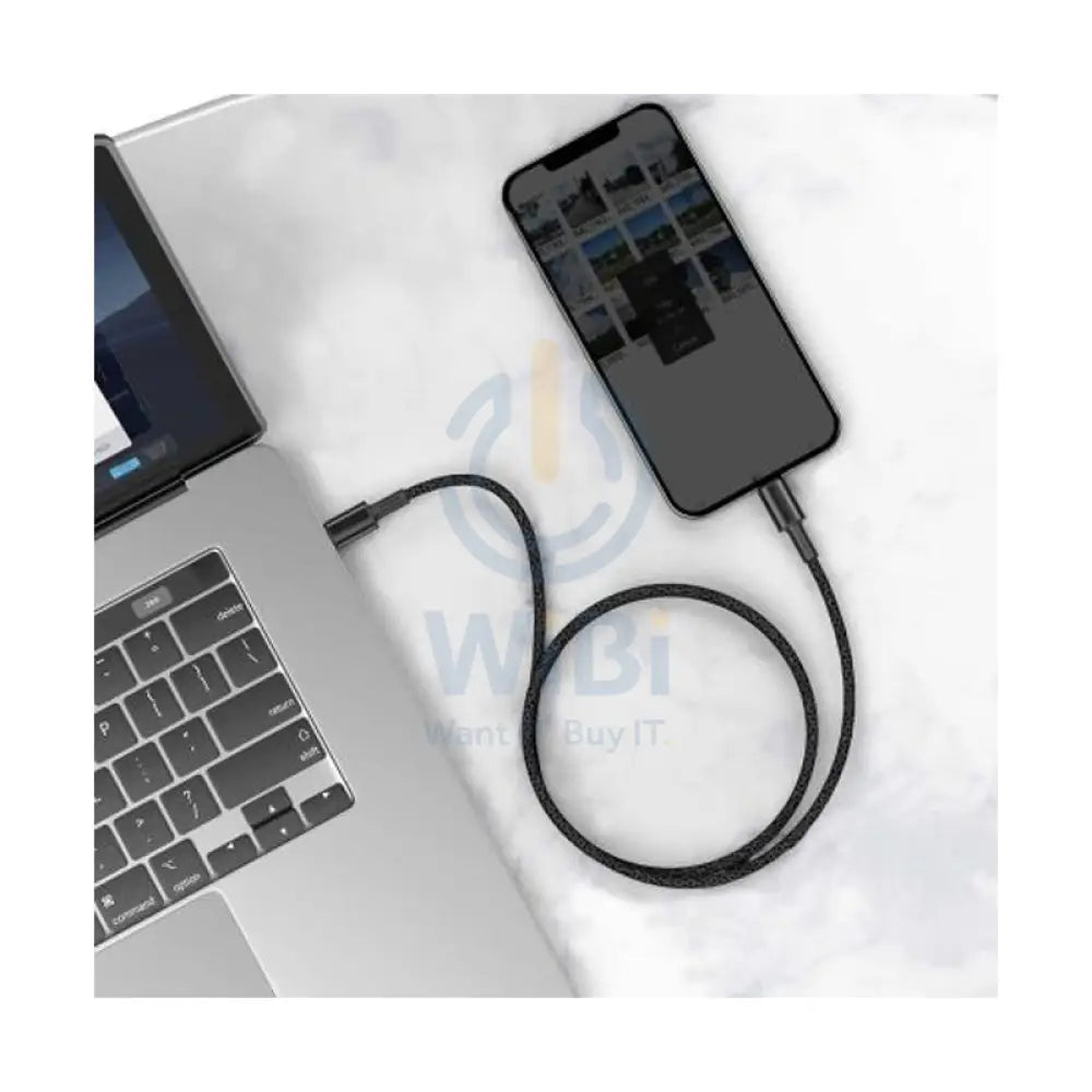 Baseus High Density Braided Fast Charging Data Cable - USB-C To Lightning / 2 Meters / Black