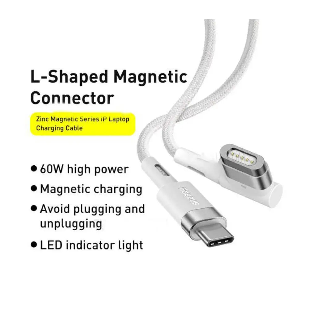 Baseus MacBook Charger Cable - USB Type-C / 2 Meters / White