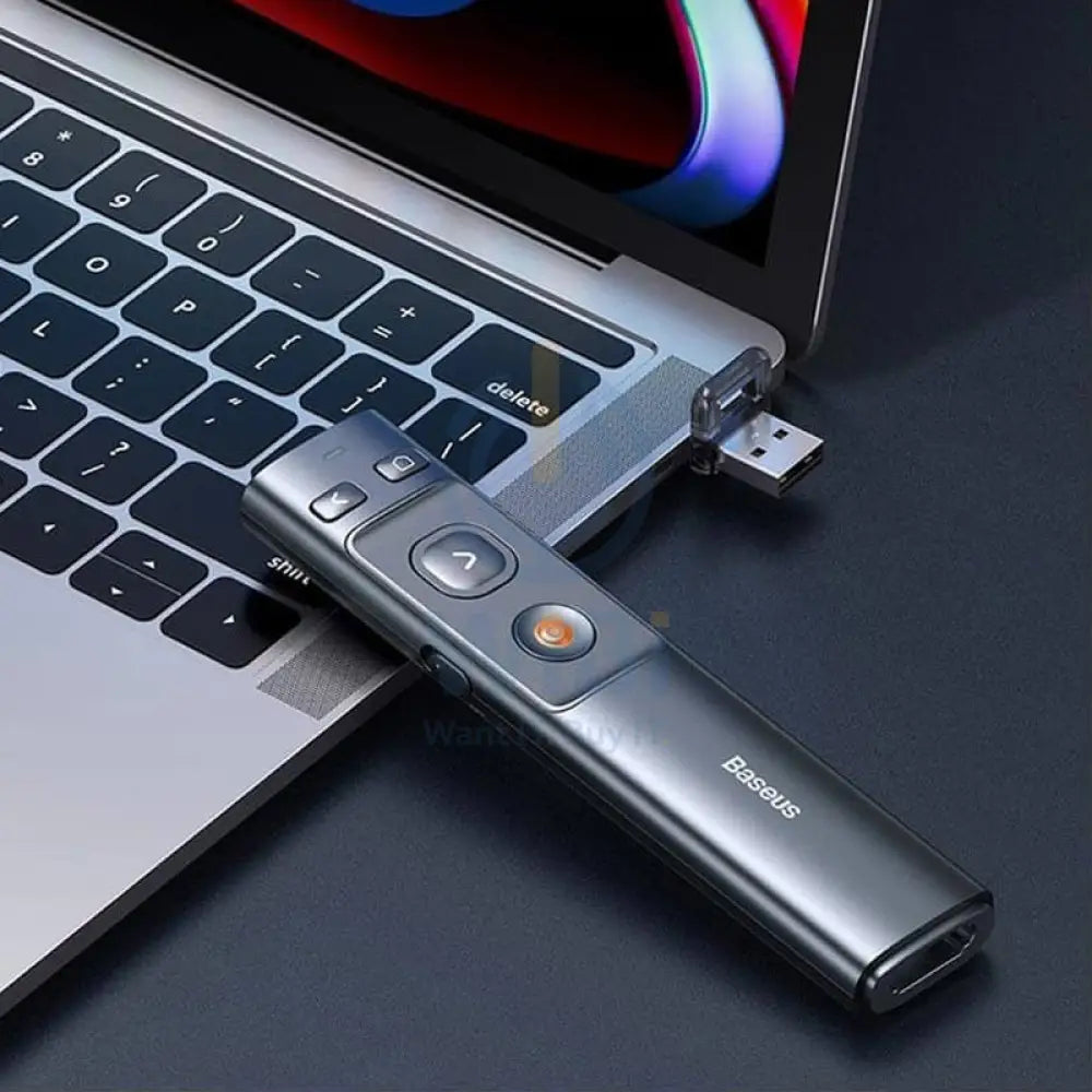 Baseus Orange Dot Wireless Presenter - RF2.4G Hz / 100m / Grey Accessories > Monitors & Projectors