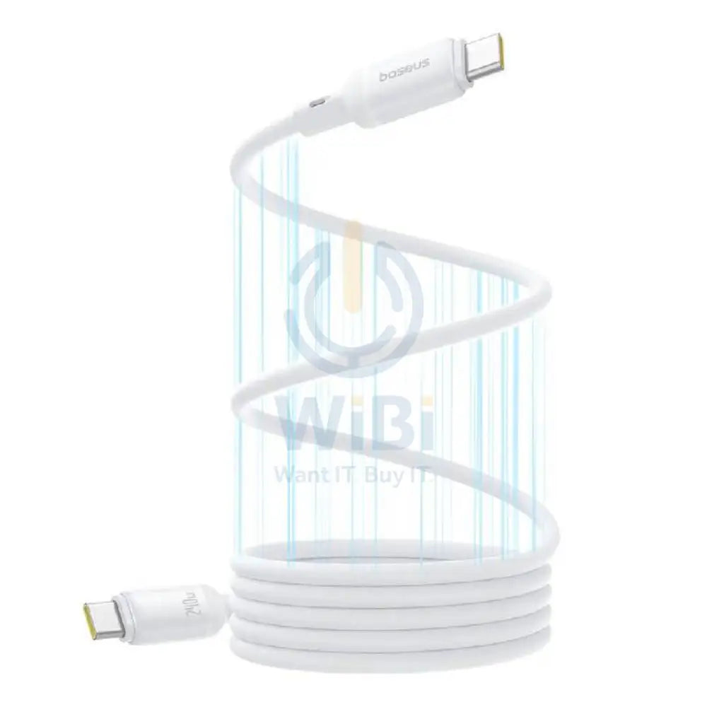 Baseus PicoGo Magnetic Liquid Silicone Fast-Charging Data Cable - USB-C / 1 Meter / 240W / Moon White Accessories >