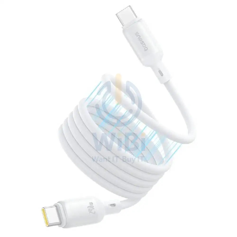 Baseus PicoGo Magnetic Liquid Silicone Fast-Charging Data Cable - USB-C / 1 Meter / 240W / Moon White Accessories >
