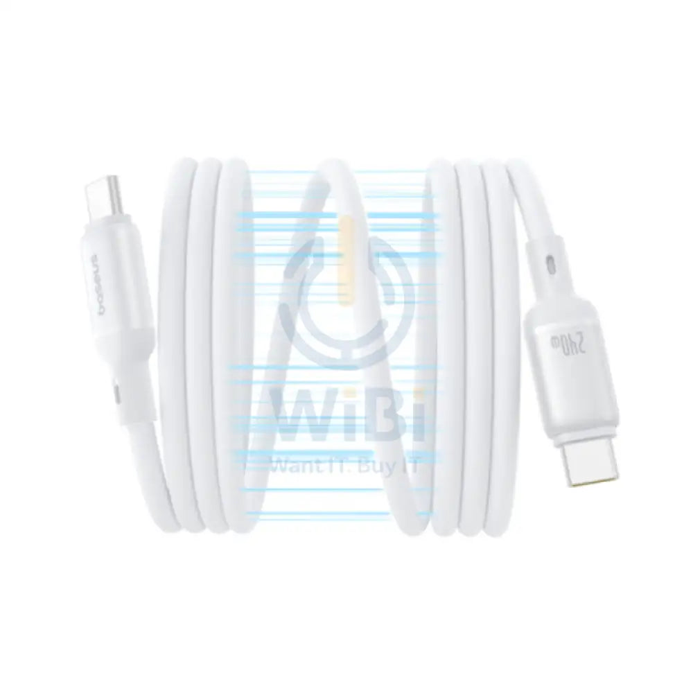 Baseus PicoGo Magnetic Liquid Silicone Fast-Charging Data Cable - USB-C / 1 Meter / 240W / Moon White Accessories >