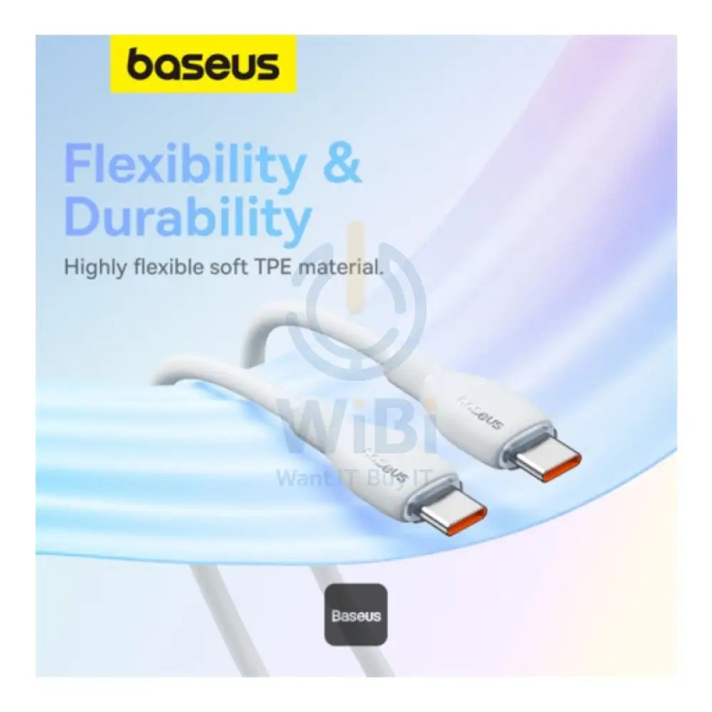 Baseus Pudding Series Fast Charging Cable - 1.2M / USB-C / 100W / Stellar White Accessories > Cables & Converters >