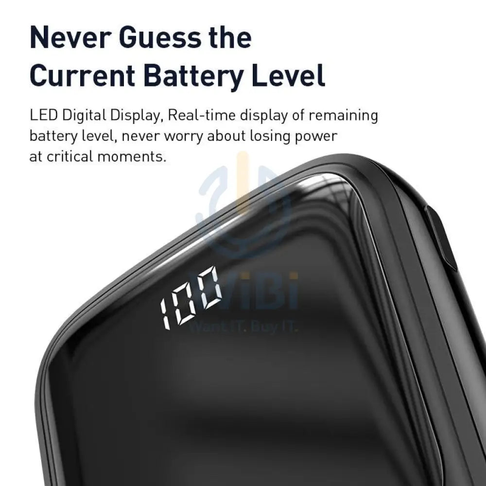 Baseus Q pow Digital Display - 10000 mAh / Black