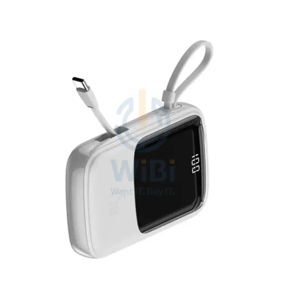 Baseus Qpow Digital Display Power Bank - Type C / 3A / 10000mAh / White Accessories > Power Bank