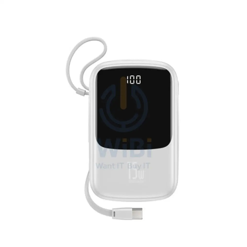 Baseus Qpow Digital Display Power Bank - Type C / 3A / 10000mAh / White Accessories > Power Bank