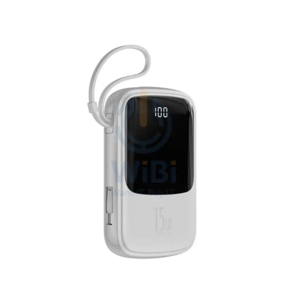 Baseus Qpow Digital Display Power Bank - Type C / 3A / 10000mAh / White Accessories > Power Bank
