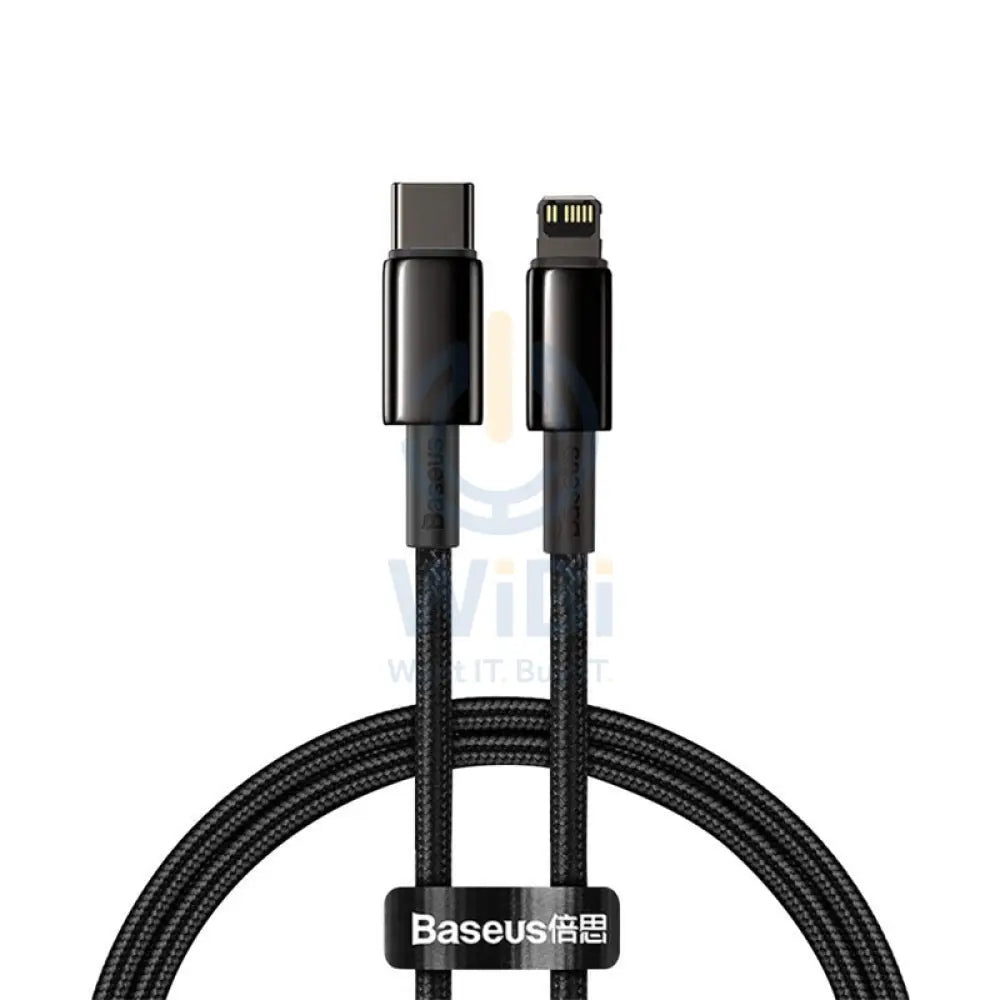 Baseus Tungsten Gold Fast Charging Data Cable - Type-C / Lightning / 20W / 1 Meter / Black Accessories > Cables &
