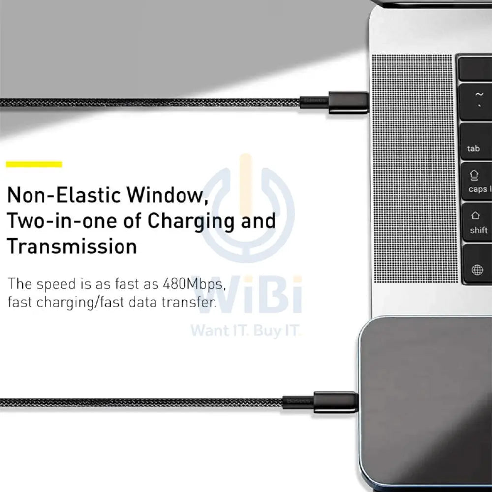 Baseus Tungsten Gold Fast Charging Data Cable - Type-C / Lightning / 20W / 1 Meter / Black Accessories > Cables &