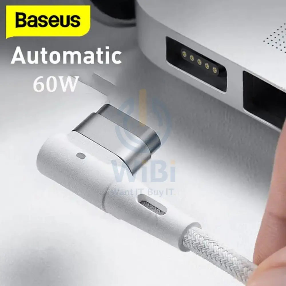 كابل بيسوس منفذ USB من النوع C إلى Lightning - 60 وات / 2 متر / أبيض