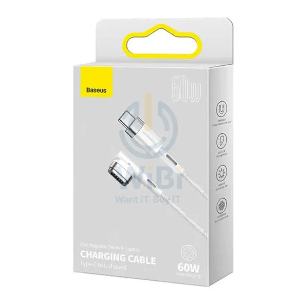 كابل بيسوس منفذ USB من النوع C إلى Lightning - 60 وات / 2 متر / أبيض