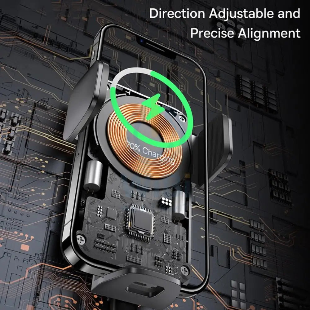 Baseus Wisdom Auto Alignment Wireless Charger - Car Mount / QI 15W / Suction base / Black Accessories > Mobiles &