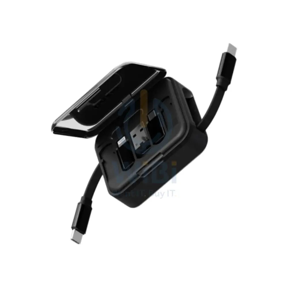 BAZIC GoCharge Loop 5-In-1 Adapter with Cable Kit - 60W / 1 Meter / Micro USB / USB-A / USB-C / Lightning / Black