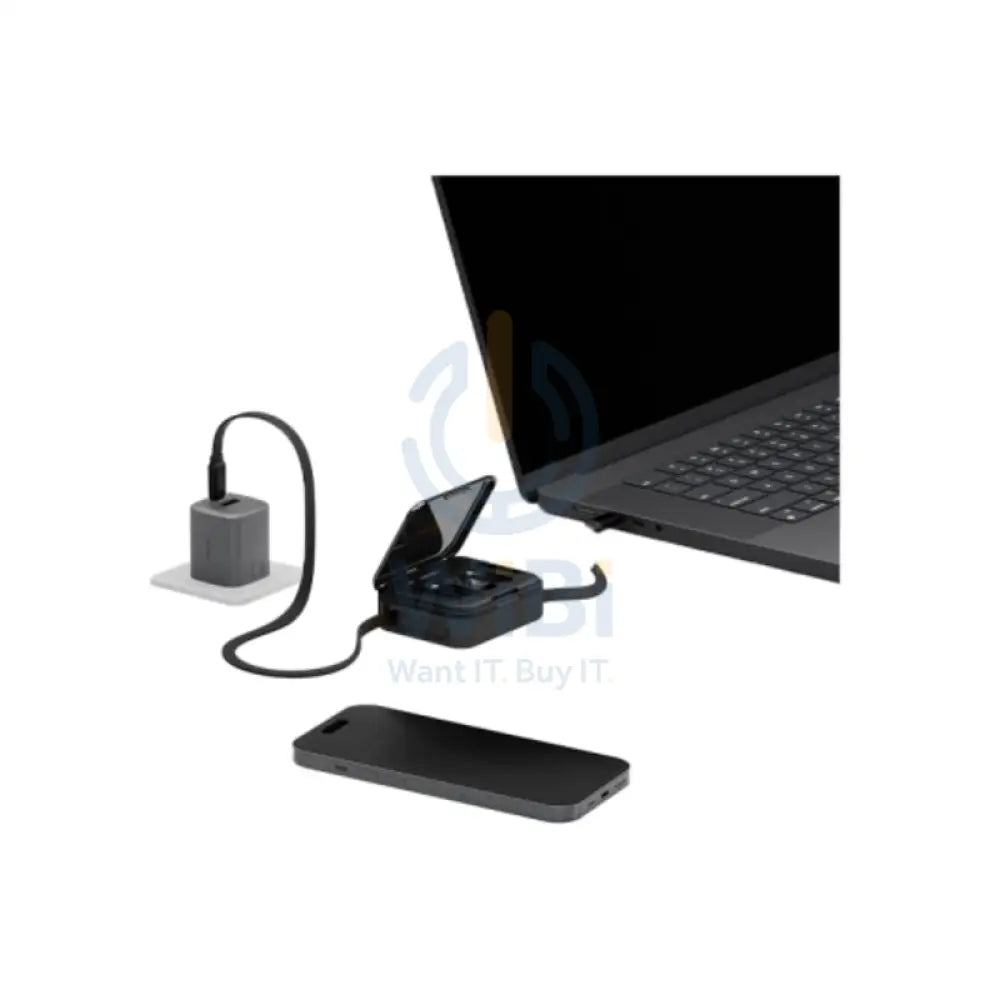 BAZIC GoCharge Loop 5-In-1 Adapter with Cable Kit - 60W / 1 Meter / Micro USB / USB-A / USB-C / Lightning / Black