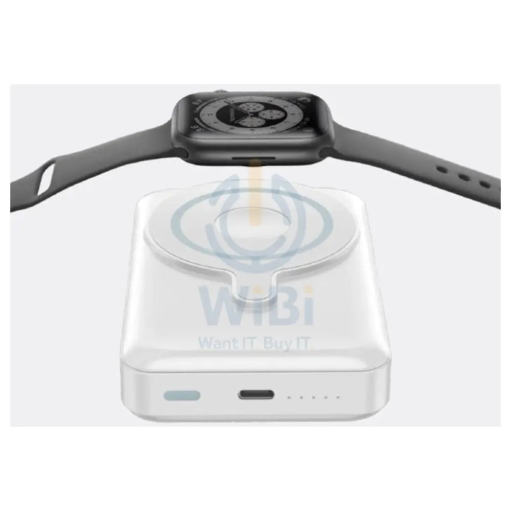 BAZIC GoPower Magsafe Power Bank With Built In Apple Watch Charger 10000mAh / USB C / White Accessories > Power Bank
