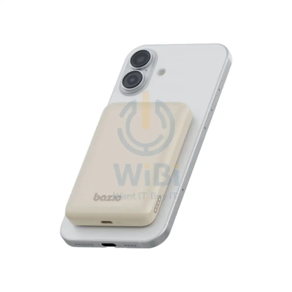 BAZIC GoPower Snap 3-In-1 MagSafe Power Bank With Apple Watch Charger - 5000mAh / USB-C / Latte Accessories > Power Bank