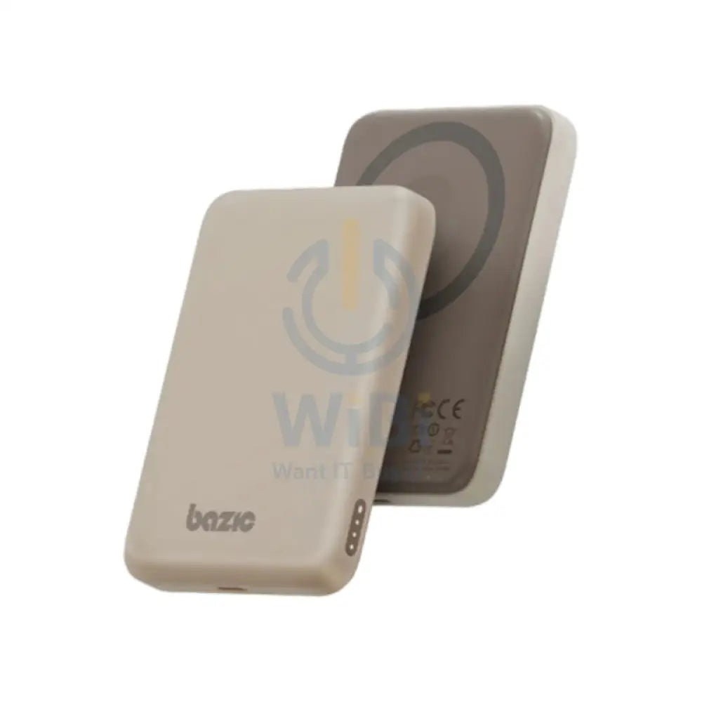 BAZIC GoPower Snap 3-In-1 MagSafe Power Bank With Apple Watch Charger - 5000mAh / USB-C / Latte Accessories > Power Bank